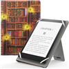MoKo Custodia per 6-7 Pollici eReader da Tablets, Libreria Retrò | Accessori eReader per 6-7 Kobo Clara/Tolino E-Book Tablets, Custodia Leggera Folio ,Cinghia da Mano, Cavalletto