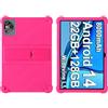 INSOLKIDON Compatibile con Dghrti TAB 30 10-inch Tablet Custodia protettiva in Silicone Cover con Funzione di Supporto (Rose)
