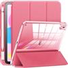 INFILAND Compatibile con la custodia per iPad di 10a generazione 2022. custodia per ipad10.9 con retro e cornice cristallina [ anti-ingiallimento ] con supporto per matita,Rosso anguria