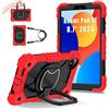 MUDASANQI Custodia protettiva robusta, compatibile con Xiaomi Redmi Pad SE 8.7 4G 2024, resistente, antiurto, anti-goccia, custodia con cavalletto + tracolla per Redmi Pad SE 8.7 4G (rosso nero)