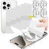 Generic Pellicola protettiva in idrogel ad alta sensibilità per iPhone 16 Pro Max, confezione da 4 pellicole protettive trasparenti in morbido TPU con 4 pellicole protettive in vetro temperato per obiettivo