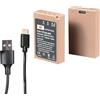 DSTE 7,2 V (2 pezzi) TPS-BLS50 Batteria di ricambio con cavo di ricarica USB di tipo C, compatibile con E-PL2 E-PL3 E-P3 E-PM1 Stylus 1 OM-D E-M10 E-PL6
