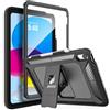 TiMOVO Cover Custodia per iPad A16 11/10 Gen 10,9, Nero | Protezione Schermo, Cover Antiurto Rugged, Supporto e Portapenne