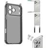 Generic XDcase - Custodia per cellulare Candy fai da te staccabile con foro per cordino e custodia antiurto per iPhone 17 Pro Max (nero trasparente)