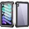 RUEBCOAK Impermeabile Custodia per iPad Mini 7 2024/iPad Mini 6 2021, Outdoor Rugged Heavy Duty Subacquea Completamente sigillata Custodia IP68 Impermeabile Antiurto Antipolvere Anti-graffio Custodia (Nero)