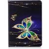AIFILLE Portafoglio Custodia a Libro PU Pelle Antiurto Protettivo Nero Cover per Tablet Samsung Tab S3 9.7 2017 T820/T825 Diamanti Farfalla Oro Donna Ragazza Magnetica Antiurto Case Silicone Bumper