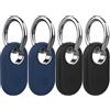 Bottle Beat SmartTag2 - Supporto per Samsung Galaxy SmartTag 2, portachiavi di sicurezza anti smarrimento, antigraffio, sicuro per collare, chiavi, bagagli, bagagli, viaggi, in silicone (confezione da 4, nero/blu