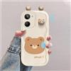 hdqICase Custodia Cartone Animato 3D Compatibile con Realme C33 | Cover TPU con Bordi Curvi Antiurto,con Simpatici Conigli,Rane e Orsi