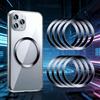 Generic 5 anelli in metallo per ricarica wireless magnetica, piastre adesive in acciaio inox per iPhone e supporto per telefono Samsung (nero)