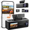 DDPAI N4T Pro 4K Dashcam Auto 3 Canali (4K+1080P+1080P）con HDR, Visione Notturna IR, Monitoraggio Parcheggio 24 H, GPS Integrato, Sensore G, Wi-Fi 6, Supercondensatore con SD 64GB, Angolo Ampio 166°