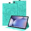 Auslbin Custodia per Samsung Galaxy Tab S10 Plus 12.4 2024 Cover, Pelle Goffrata Farfalla PU con Funzione di Supporto, Flip Tab Cover per Tab S10 Plus/S9 Plus/SM-X820, Verde