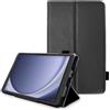 TECHGEAR Custodia in pelle per Samsung Galaxy Tab A9 8,7 (SM-X110 / SM-X115) Premium PU pelle sottile Folio Stand Case Cover con cinturino da polso [nero]