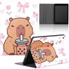 Stradvnaly Tablet Cover per Samsung Galaxy Tab A8 10,5 2022/2021 SM-X200/X205, Carino Cartoon Anime Capybara Motivo con Funzione Pelle PU Holder Flip con Regolabile Protezione Antiurto Tablet Case,girl