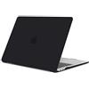 TECOOL Cover per MacBook Air M1 (A2337) e MacBook Air 13 Pollici Retina 2020 2019 2018 (A2179 A1932), Custodia Rigida Protettiva Sottile in Plastica Superficie Opaca, Nero