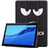 Saturcase - Custodia per Huawei MediaPad T5 da 10,1, in pelle PU, pieghevole, con supporto, custodia protettiva per tablet Huawei MediaPad T5 da 10,1 KN-1