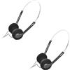 Wpppan 2 auricolari retrò leggeri, over-ear, cuffie vintage con ferretto, cuffie stereo Hi-Fi, per la maggior parte dei telefoni cellulari, cuffie Pevices (nero)