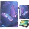 Bemoloon PU Tablet Cover per Samsung Galaxy Tab S10 Lite/S10 FE/S9 FE 10.9 SM-X510/X520 - Colori Vibranti & Design alla Moda, Anti-Graffio, Sblocco/Standby Automatico, Farfalla Viola