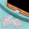 Generic 2 tappi antipolvere in metallo glitterato tipo C per porta di ricarica, tappi antipolvere antipolvere per iPhone 16 17 Samsung, argento, 1,1 x 0,8 cm