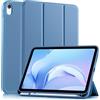 drivego Custodia per Cover iPad A16 11 Generazione 11 Pollici 2025/iPad 10 Generazione 10,9 Pollici 2022 con Portamatite, Touch ID Accessibile, Auto Sveglia/Sonno, TPU Cover, Blu