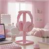 Generic Supporto per cuffie, supporto universale in alluminio per cuffie con vassoio base quadrata, design antiscivolo per cuffie e piccoli accessori come unità USB, scheda TF, auricolari, rosa