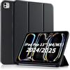 CLM-Tech Custodia compatibile con iPad Pro da 13 pollici M5 / M4 (2025/2024) - Case Supporto Cover con Auto Svegliati/Sonno - Nero