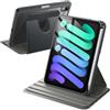 JETech Custodia Girevole per iPad mini A17 Pro/6ª Gen, Grigio Siderale | Cover per 8,3 2024/2021 Modello, Supporto Rotante 360°, Retro Trasparente, Porta Pencil, Protezione Completa, Antiurto
