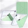 Rosbtib Custodia per iPad mini 7 (A17 Pro) / mini 6 (Modello 2024/2021, 7a/6a Generazione 8.3), Coperchio del supporto pieghevole a più viste, pannello posteriore trasparente con portapenne, Verde