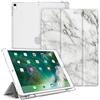 FINTIE Custodia per iPad Air 3a Gen 10.5 (2019) / iPad Pro 10.5 (2017) | con Portapenne - Ultra Sottile Leggero Semi-Trasparente Back Cover Protettiva con Auto Sveglia/Sonno, Marble Bianco