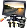 MF artSHOP Kit Monitor LCD 7 Pollici TFT + 2 Telecamere IP68 (Frontale e Posteriore, Bianche o Nere) - Display a Colori con Ingresso AV Universale, Sistema Retrocamera Auto, Camper e Camion (Nera)
