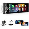 Gdienty Autoradio con schermo, Singolo DIN, CarPlay Wireless e Android Auto | Touchscreen da 6,28 pollici con Bluetooth, MirrorLink, Radio FM, Comandi al Volante, USB-C, Telecamera per la Retromarcia