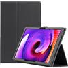 FKQLH Custodia Cover per TCL Tab 10L Gen 4 Tablet 10,1 Pollici, Sottile PU Pelle Coperchio Leggera con Funzione di Supporto Case, Nero
