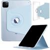 DMaos iPad Pro 12,9 Zoll 6. 5. 4. 3. Gen 2022 2021 2020 2018 Hülle, DMaos Slim Magnetic Abnehmbare Smart Cover, faltbarer Ständer, 360° drehbar - Blau