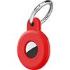 Ainiv Portachiavi per Airtag, Custodia per Airtag Portachiavi in Spesso Silicone, Localizzatore di Chiavi per Airtags Portatile per Zaini e Animali Domestici, Mini Cover Protettiva Tracker, Rosso