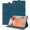 Auslbin Custodia per Samsung Galaxy Tab S10 Ultra 14.9 Cover, Pelle Goffrata Farfalla PU con Funzione di Supporto, Flip Tab Cover per Samsung Galaxy Tab S10/S9 Ultra/SM-X926C, Blu