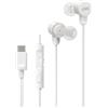 JVC HA-FR29UC-W - Auricolari cablati USB-C con DAC e audio Hi‑Res, isolamento, microfono mute, gommini confortevoli e telecomando 3 tasti; plug & play su PC/smartphone - Bianco