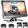 Realdio Set Doppia Retrocamera, Monitor 7 Pollici, 18 LED IR, IP68 | Visione Notturna, Cavi Stabili da 15 m e 10 m, 12-24V per Camper, Camion, Bus, Furgone, Rimorchio e Veicoli Agricoli