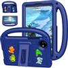 QJONSIU Cover Compatible con Xiaomi Redmi Pad SE 8.7 4G, Funzione Stand, PC Antigraffio Protettiva, Antiurto Bambini Cover con Maniglia-Blu