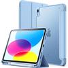 JETech Custodia Opaca per iPad (A16) 11ª/10ª Gen, Cielo Blu | Per 2025/2022 Modello, Cover Retro Traslucido Satinato, Porta Pencil, Anti-Impronte, Design Supporto Sottile