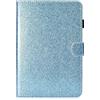 Generico DayQiQiPu Custodia per Samsung Galaxy Tab S4 SM-T830/T835/T837 (10,5 Pollici) 2018 in Pelle PU con Supporto Motivo Brillante Cover Flip Folio Copertura con Portafoglio e Auto Sleep/Wake Blu