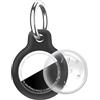 Generic 1 custodia protettiva impermeabile in morbido TPU per AirTag, antigraffio, con portachiavi in metallo per borse, bagagli, nero