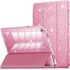 INFILAND Custodia per Samsung Galaxy Tab A11+/A9+11 Pollici (2023/2025),Custodia Protettiva per Tablet con Retro Trasparente e Brillante per Ragazze e Bambini,Auto Wake/Sleep (Rosa)
