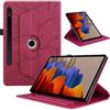 Oduio Custodia per Samsung Galaxy Tab S10+, S10 Plus 2024/ Galaxy Tab S9 FE+ / S9 Plus 12.4 Pollici Pelle PU Flip Tablet Case con Supporto Girevole di 360°Cover AntiGraffio Antiurto, Rosso