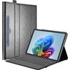 ProCase per Custodia Surface Pro 12 Pollici (Rilascio 2025), Copertura Angolare Multipla Custodia in Pelle Pu con Portapenna Surface, Compatibile con Tastiera Copertura Tipo -Nero