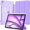 EspZanthic Glitter Cover per iPad Air 11 M4/M3/M2, Air 5a/4a Gen Custodia Lavanda | Design Scintillante Brillante Porta Pencil Stile Bambini Ragazze Elegante Uso Quotidiano Leggero Sottile Antiscivolo Case