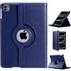 DN-Technology Custodia Per iPad Pro 11 2024 (M4) Per iPad Pro 11 pollice Caso Rotazione a 360 ° Smart Folio Cover Per Apple iPad Pro 11 pollice 2024 (M4) (BLU)