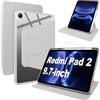 Lemxiee Cover per Xiaomi Redmi Pad 2 9.7 Case per supporto rotante & Slot per penna Custodia in pelle PU + Acrilico trasparente