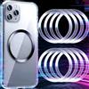 Generic 5 anelli in metallo per ricarica wireless magnetica, piastre adesive in acciaio inox per iPhone e supporto per telefono Samsung (argento)