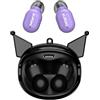 Hello Kitty Kuromi - Auricolari Bluetooth wireless con custodia di ricarica girevole, microfono integrato, chiamate in vivavoce, design viola e nero, per bambini e fan | Funzione flip face