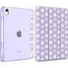 MoKo Cover per iPad (A16) 11a Generazione 11 Pollici, iPad 10a Gen 10,9 in | Custodia per iPad 11/10,9 2025/2022 con Portapenna, Cover Trifold Leggera con Retro PC Traslucido, Viola Lilla Pois