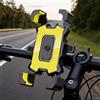 Generic Supporto per telefono da moto giallo - Supporto sicuro per bici a 4 artigli con staffa antiurto per manubrio per iPhone e Android